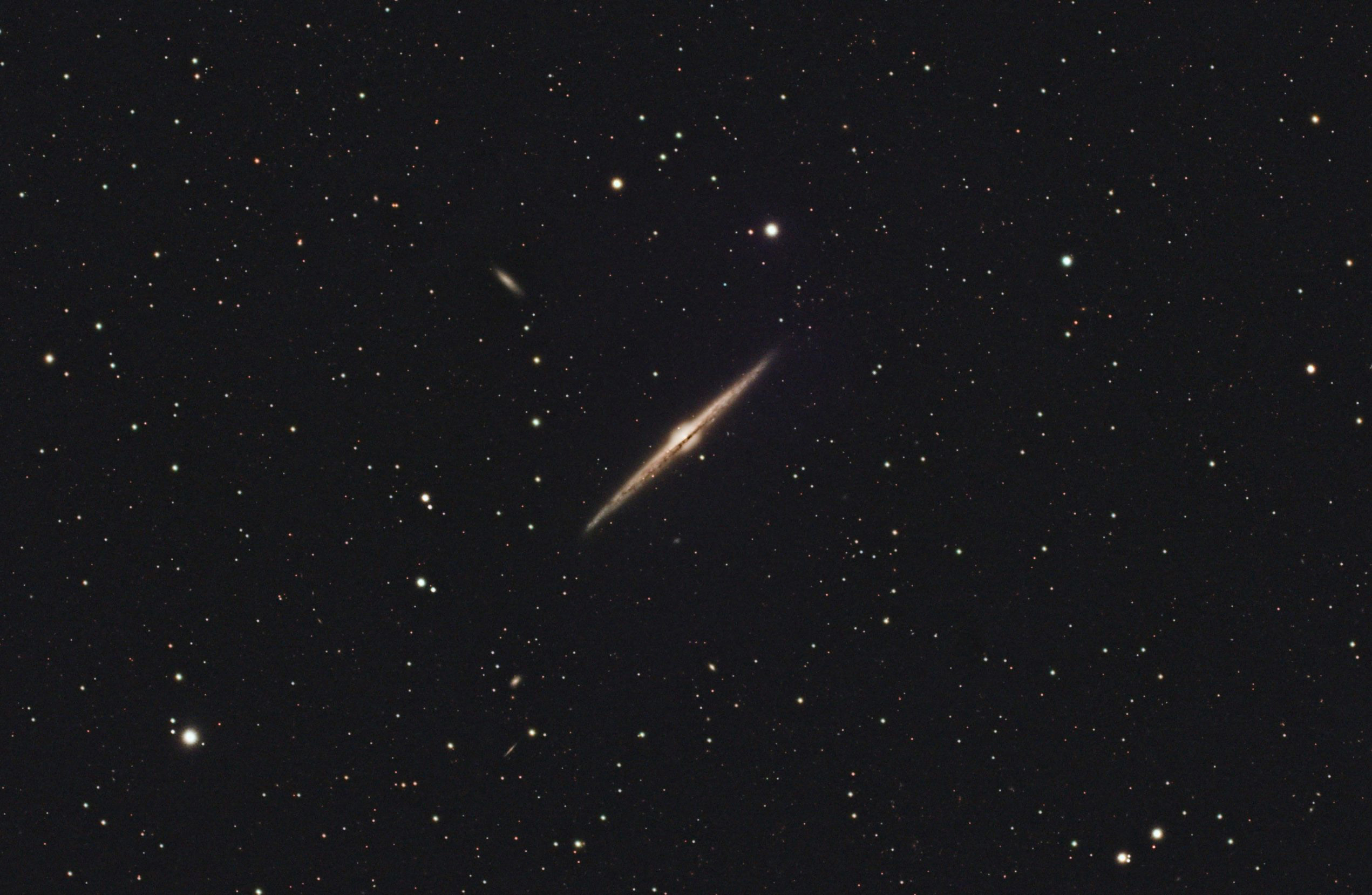 NGC 4565, the Needle Galaxy, was imaged with a ZWO ASI294MC Pro on a Takahashi FSQ-106N with 18 hours and 50 minutes of exposure.
