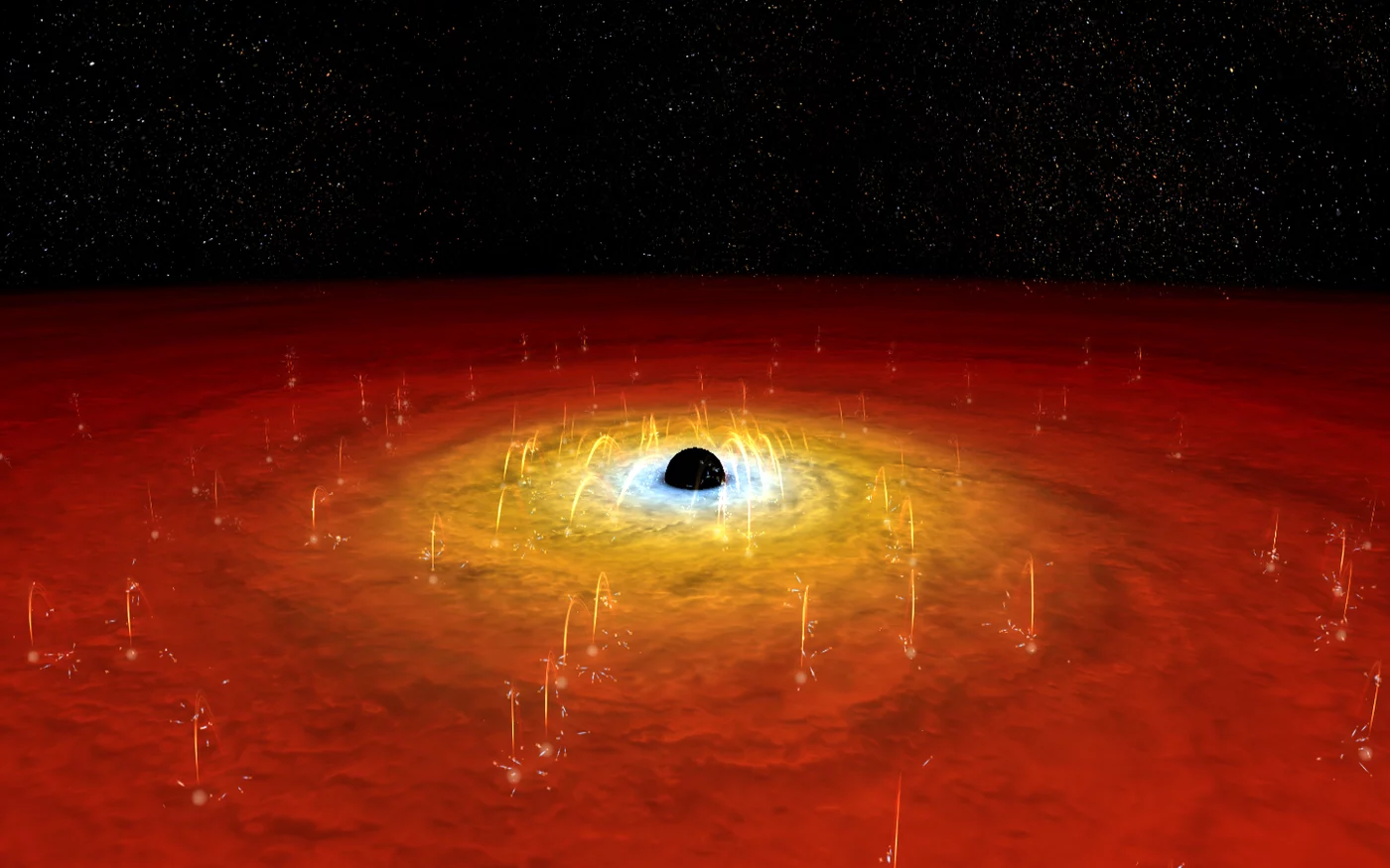 An artist's rendition of a black hole