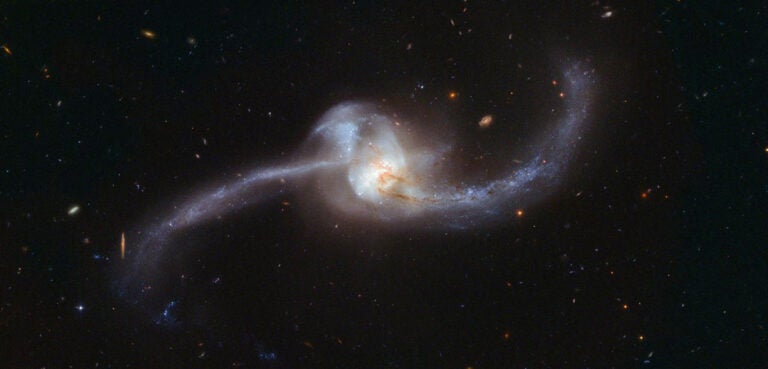 NGC 2623 is a great example of what a pair of interacting galaxies looks like, 260 million light-years distant. Galaxies need mergers or other cosmic events to perturb different regions and trigger star formation and galaxy evolution.