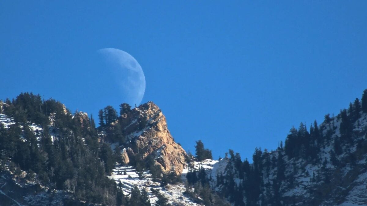 The Moon rises over the mountains of Utah. Credit: NASA/Bill Dunford.