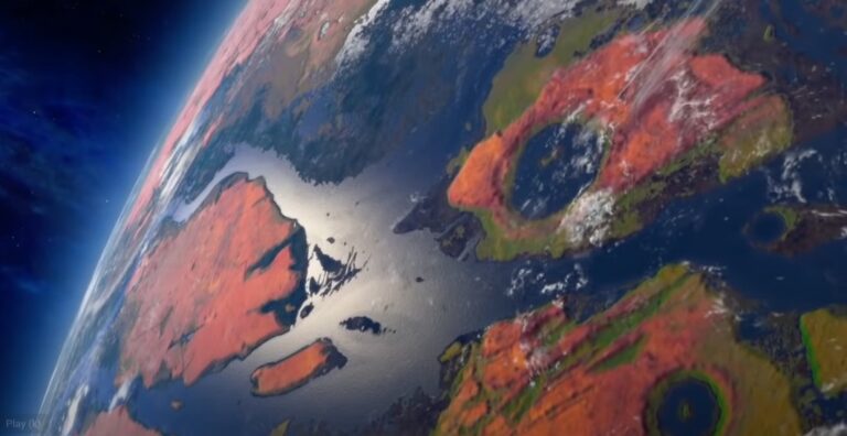 An artistic impression of a terraformed Mars. Credit: National Geographic/YouTube.
