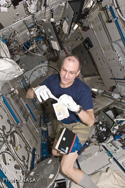 Astronaut Don Pettit in space