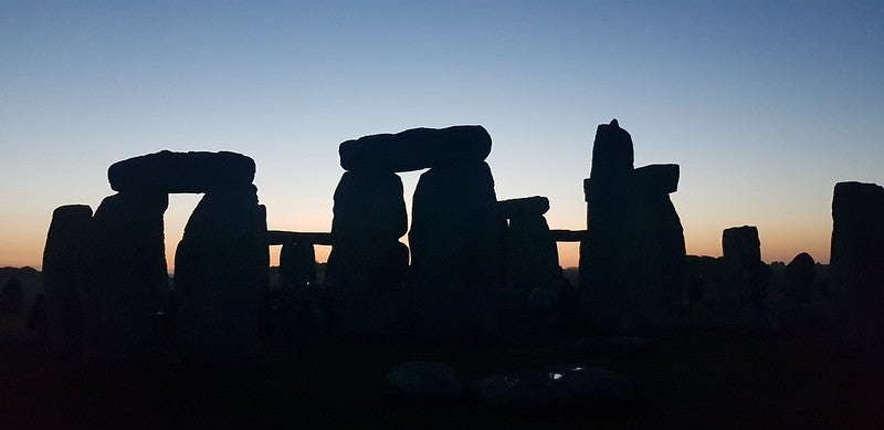 Stonehenge before sunrise on autumn equinox