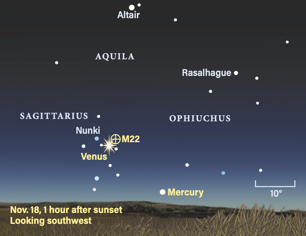 November 18, 2024, 1 hour after sunset, looking southwest