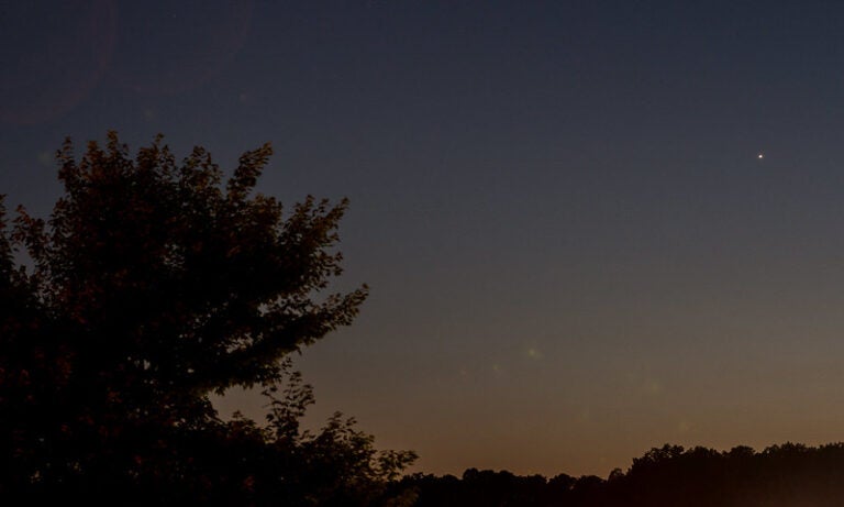 Venus in the sky after sunset