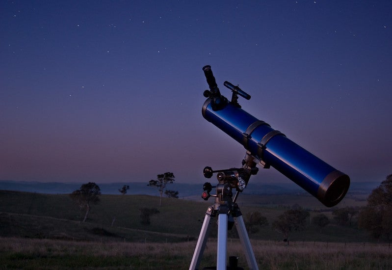 A telescope and the darkening sky