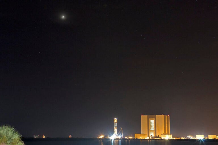 Mars above the Kennedy Space Center