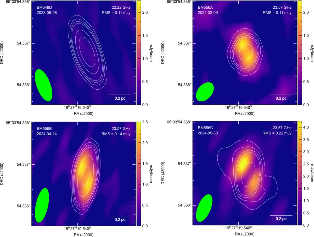 Radio images of jet forming in 1ES 1927+654