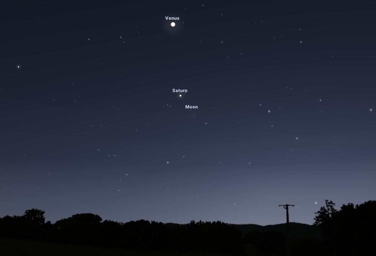 Venus, Saturn, and the Moon on Jan. 31, 2025