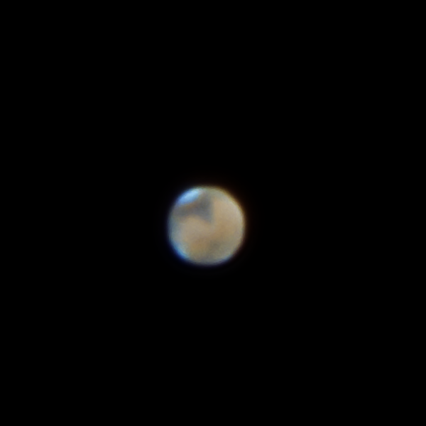 amateur astronomer photograph of Mars showing Syrtis Major