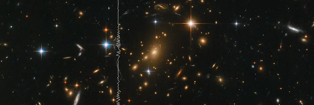 still from the sonification of galaxy cluster RXC J0142.9+4438