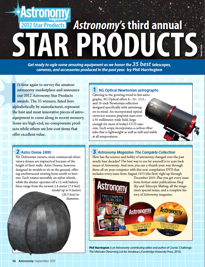 Astronomy magazine's third annual Star Products
