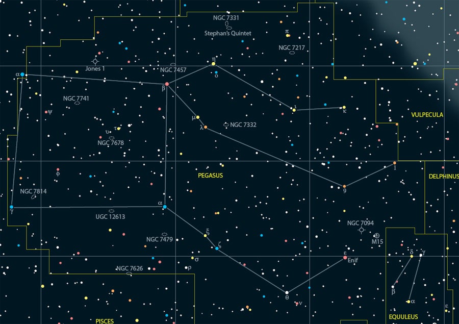 Пегас созвездие схема на звездном небе