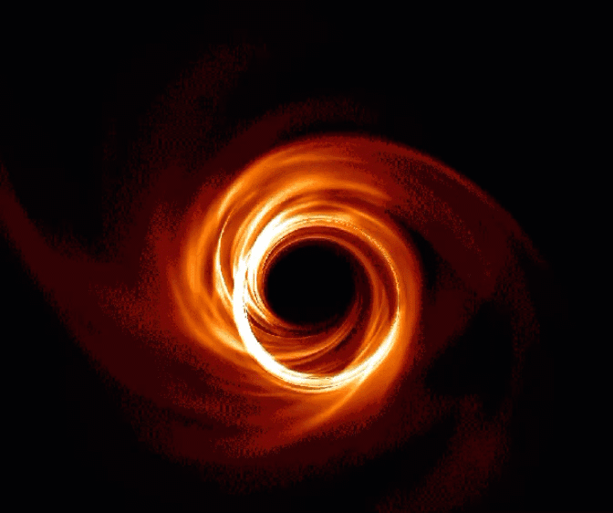 black hole warping light gif