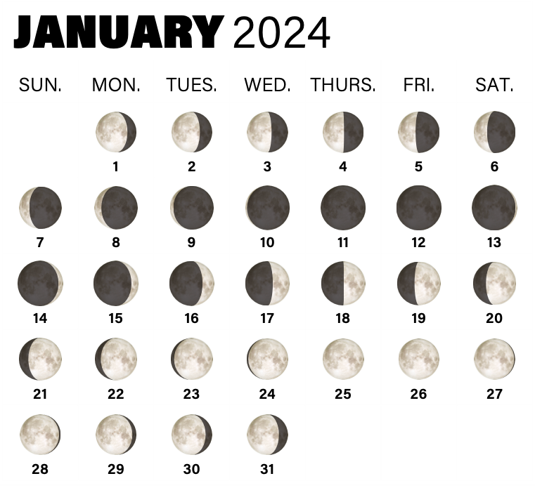 Sky This Month January 2024   MoonPhasesJanuary2024 