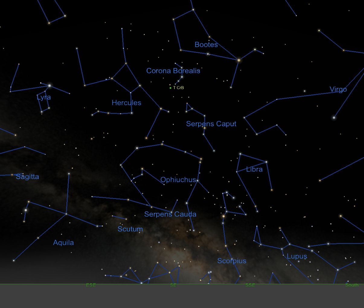 The constellations Corona Borealis, Hercules and more
