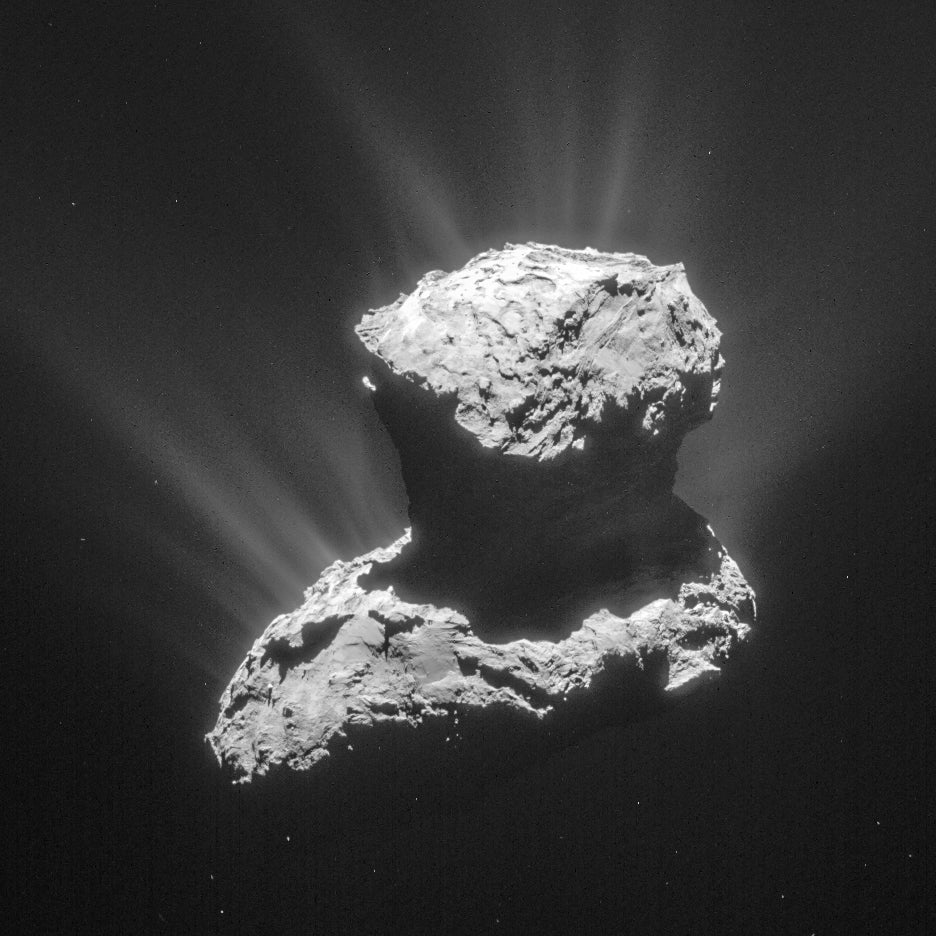  The most recent mission to visit a comet was ESA’s Rosetta, which gathered close-up images of Comet 67P/Churyumov–Gerasimenko. Comet Interceptor won’t stay in orbit around its target like Rosetta, but instead fly past it to create 3D images and take other measurements in conjunction with its two smaller probes.
