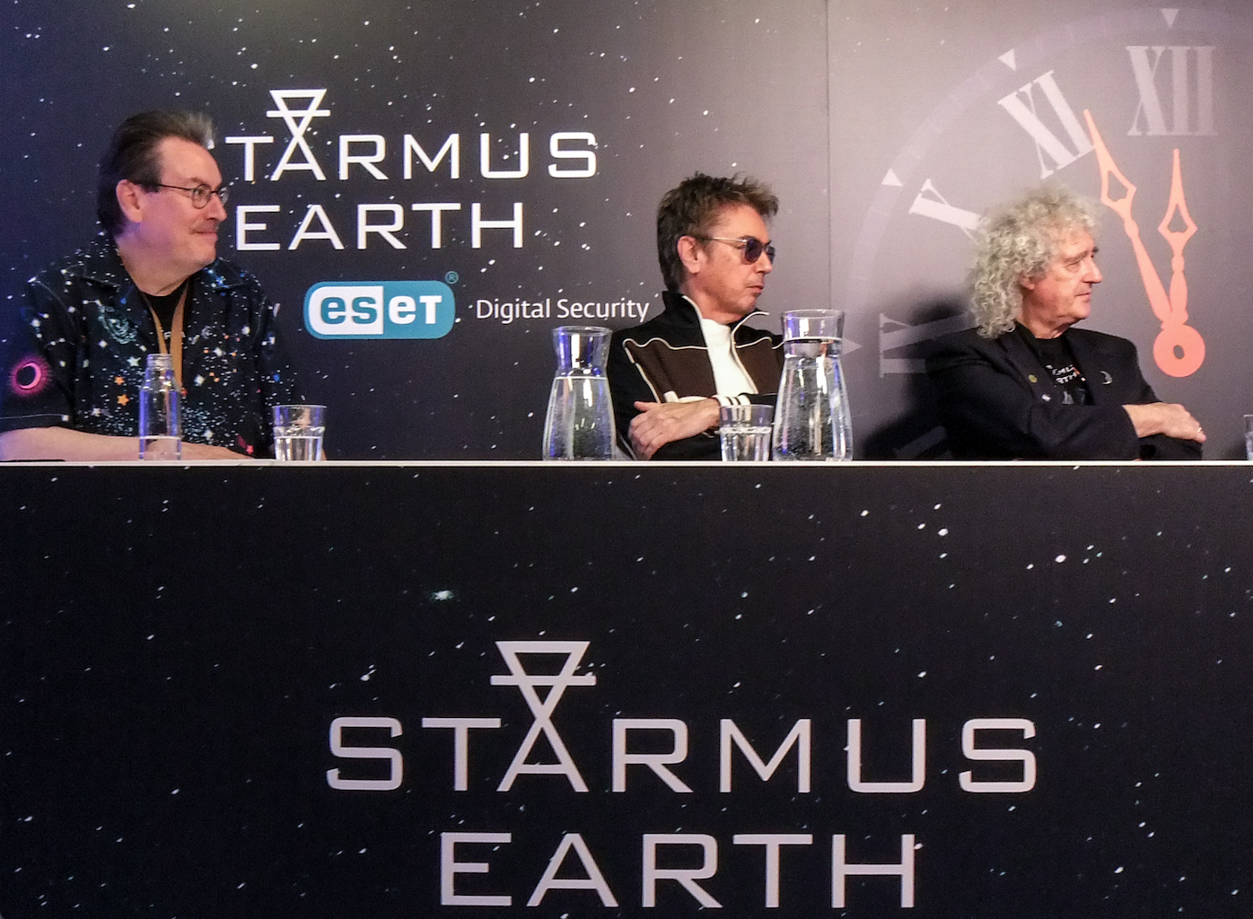 A press conference describing the wide range of Starmus events featured board members including Dave Eicher, Jean-Michel Jarre, and Brian May. Credit: Maria Friargiu.