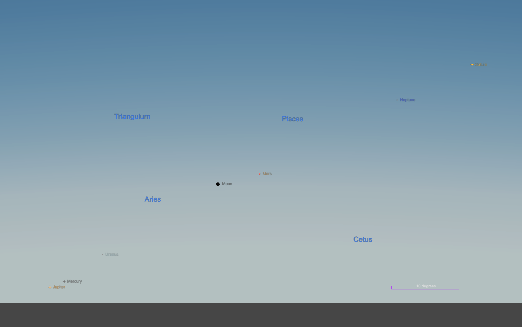 June 3, 2024, 20 minutes before sunrise, looking east see the planets line up.